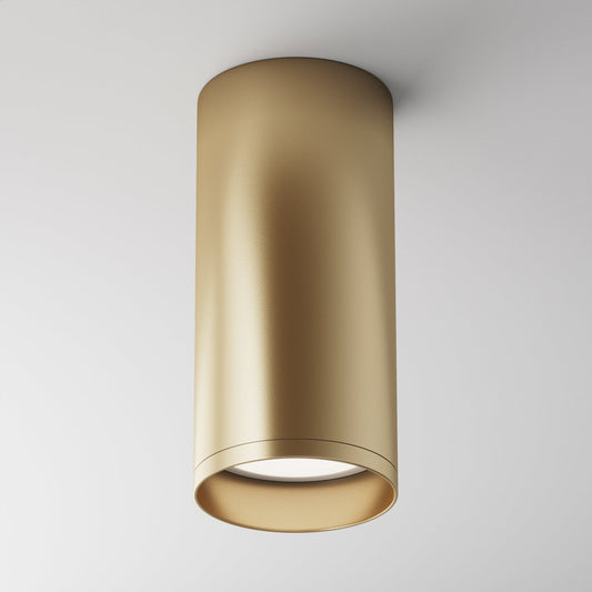 Plafonnier Cylindrique Moderne en Aluminium Doré
