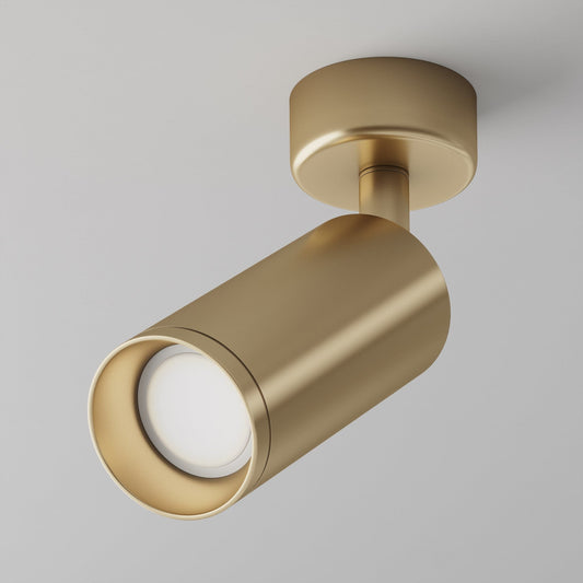 Petit Spot Plafond Cylindrique Aluminium Or GU10
