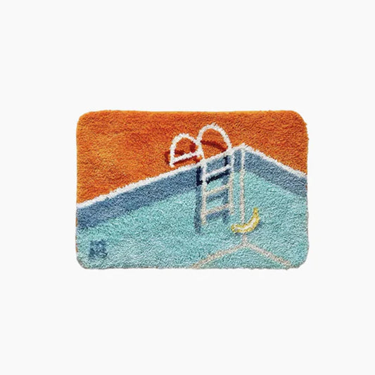 Tapis de Bain Piscine Fait Main – Douceur Ludique et Design Unique
