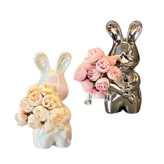 Vase Céramique Bunny Bloom – Une Touche Artistique et Ludique pour Votre Intérieur