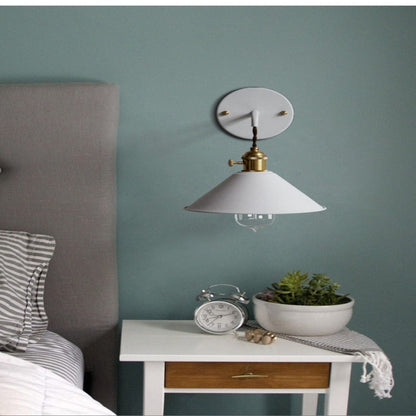 Applique Murale Vintage Métal, Abat-Jour Conique