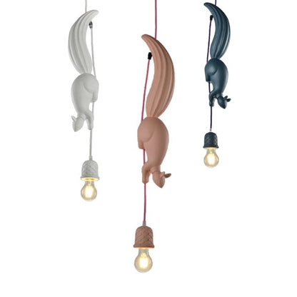 Suspension LED Nordique Écureuil en Résine, Design