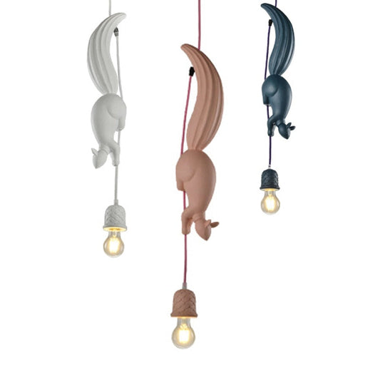 Suspension LED Nordique Écureuil en Résine, Design
