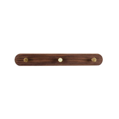Porte-Manteau Mural Scandinave en Bois Naturel et Laiton
