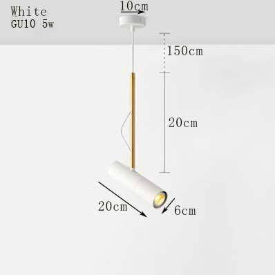 GoldenLine – Suspension Spot Orientable avec Tige Dorée