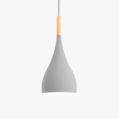Suspension LED en Métal Coloré et Bâton en Bois Nordic - Élégance Scandinave Moderne