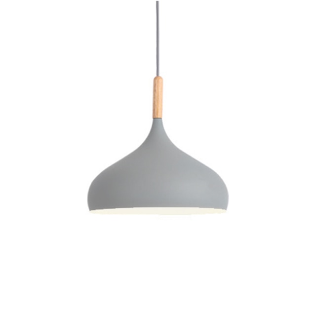 Suspension LED en Métal Coloré et Bâton en Bois Nordic - Élégance Scandinave Moderne