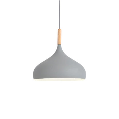 Suspension LED en Métal Coloré et Bâton en Bois Nordic - Élégance Scandinave Moderne