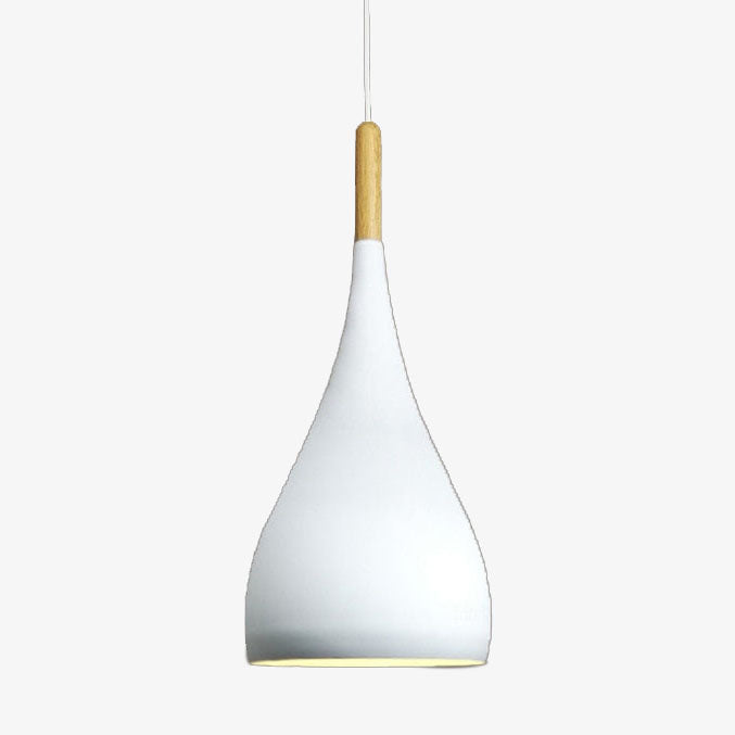 Suspension LED en Métal Coloré et Bâton en Bois Nordic - Élégance Scandinave Moderne