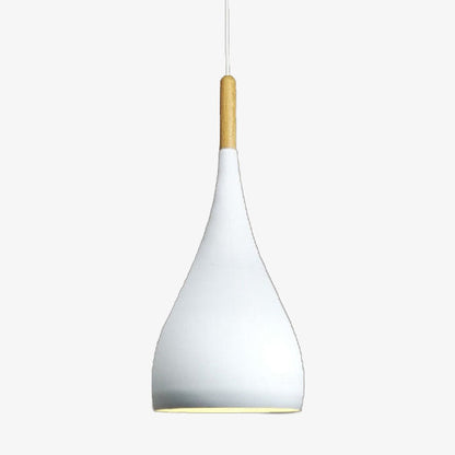Suspension LED en Métal Coloré et Bâton en Bois Nordic - Élégance Scandinave Moderne