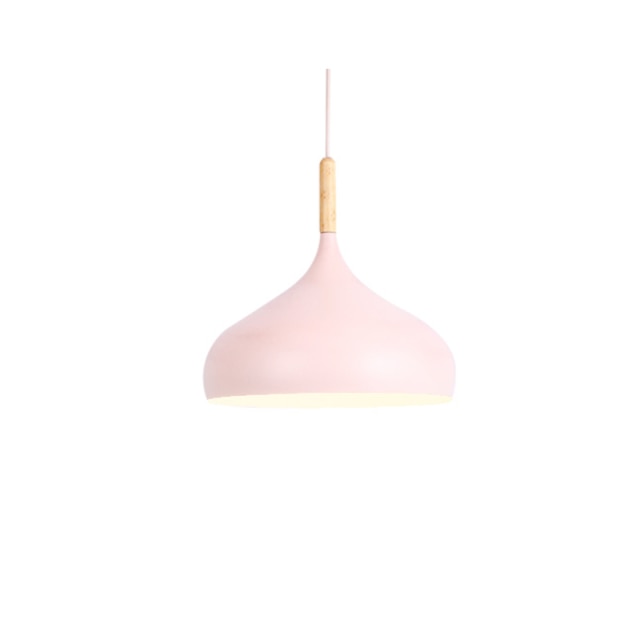 Suspension LED en Métal Coloré et Bâton en Bois Nordic - Élégance Scandinave Moderne