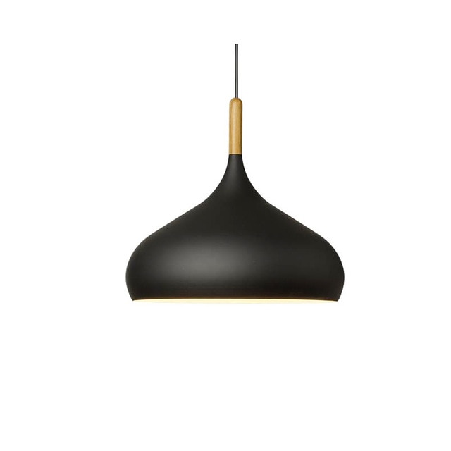 Suspension LED en Métal Coloré et Bâton en Bois Nordic - Élégance Scandinave Moderne