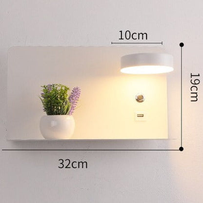 Applique Murale avec Tablette, Lampe LED et Port USB – GALLIA