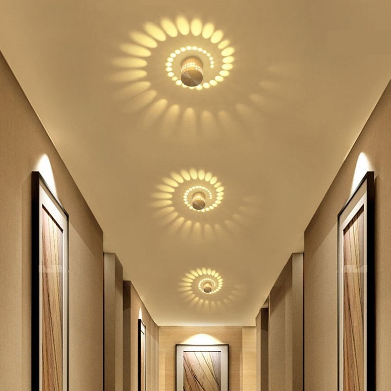 Plafonnier LED Moderne à Effet Spirale Murale