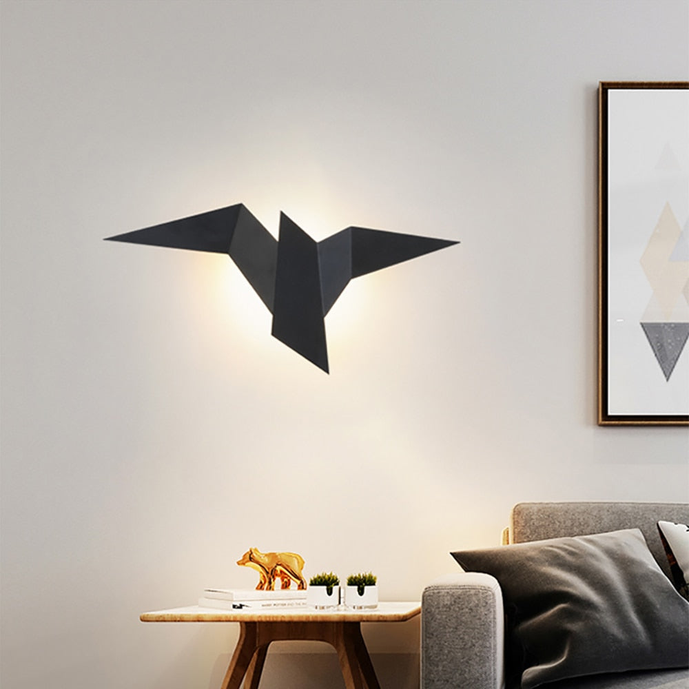 Applique murale LED style origami oiseau – Élégance moderne et artistique