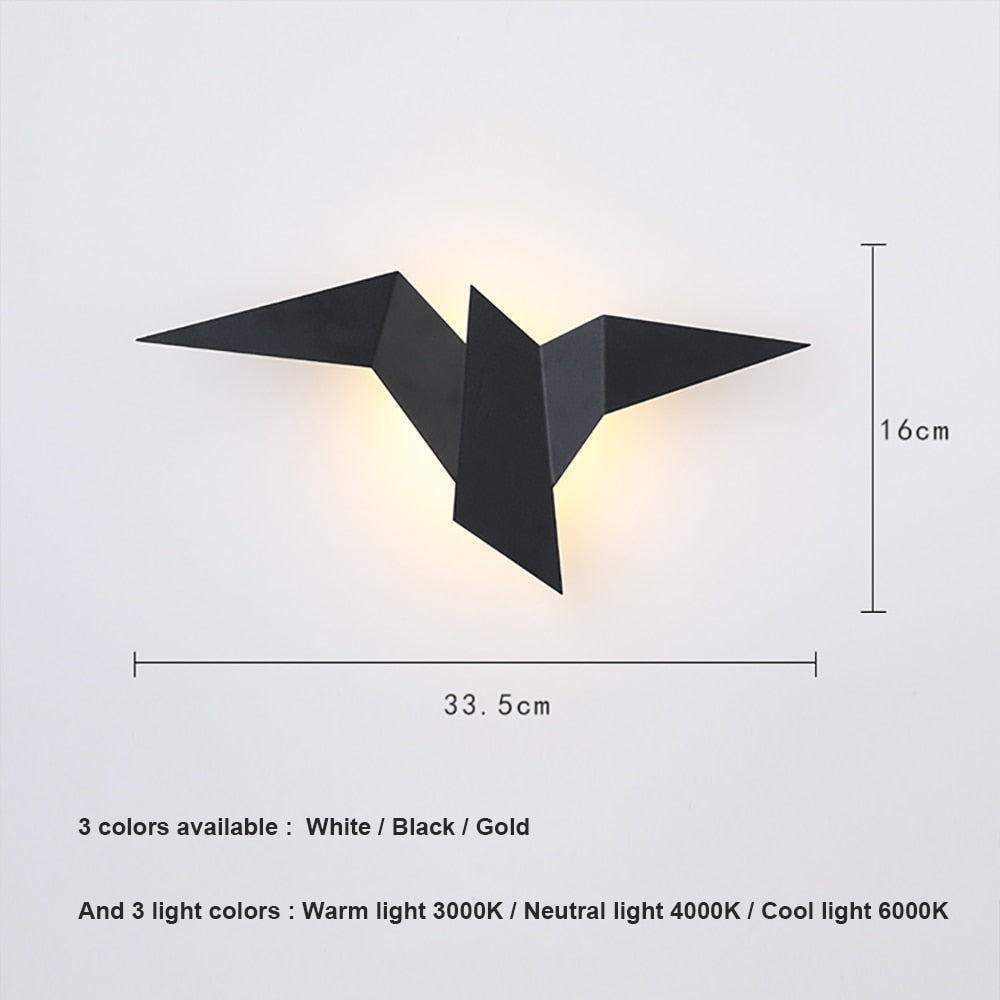 Applique murale LED style origami oiseau – Élégance moderne et artistique