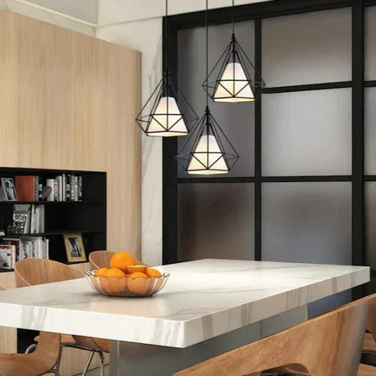 Suspension Cuisine Fer Forgé E27 Design Moderne
