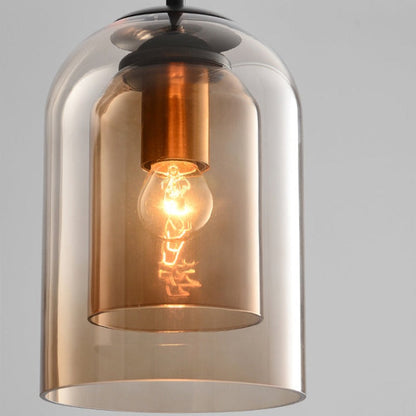 Suspension Mica Mi-Siècle avec Double Abat-Jour en Verre – Élégance Rétro pour Intérieurs Modernes