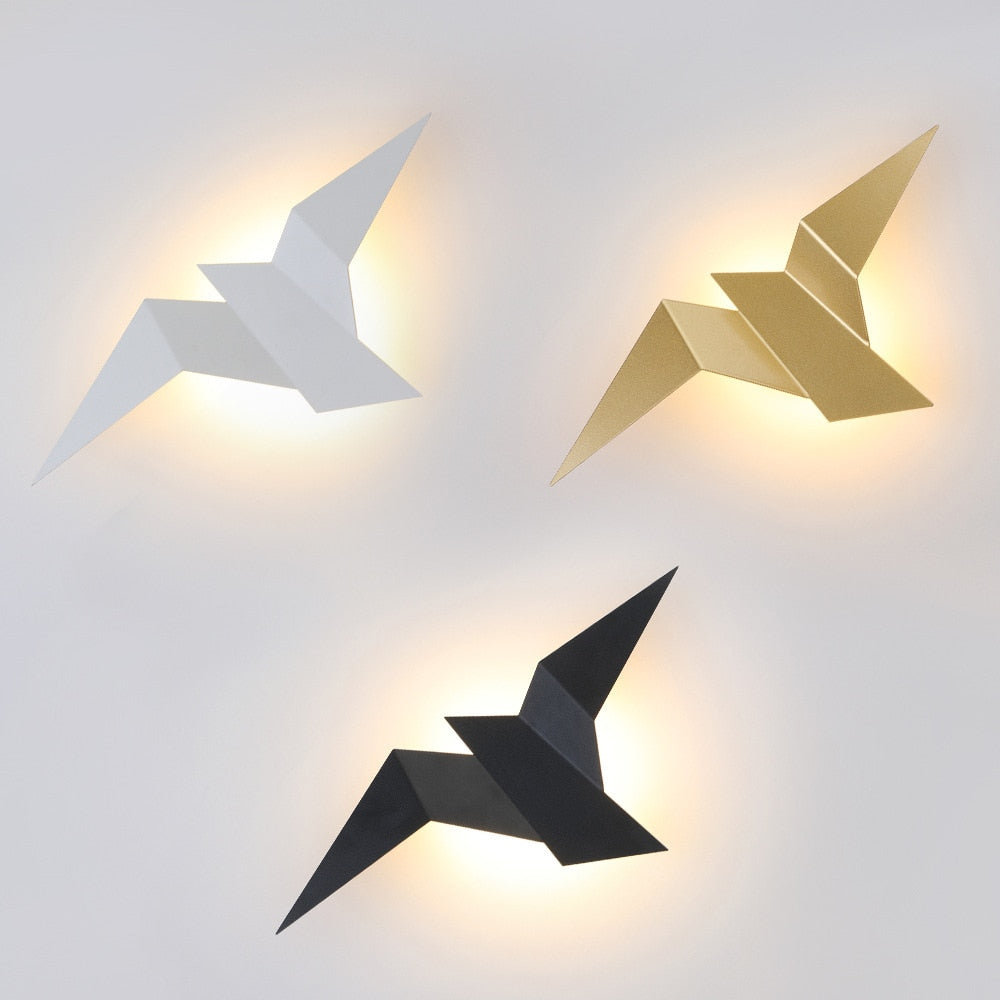 Applique murale LED style origami oiseau – Élégance moderne et artistique