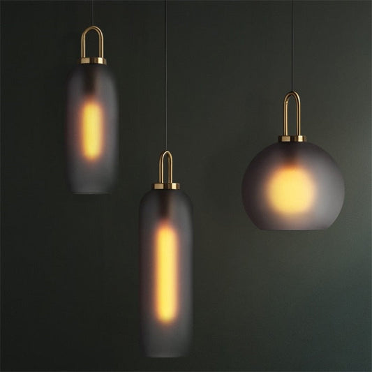Suspension Verre Moderne – Finition Laiton Élégante