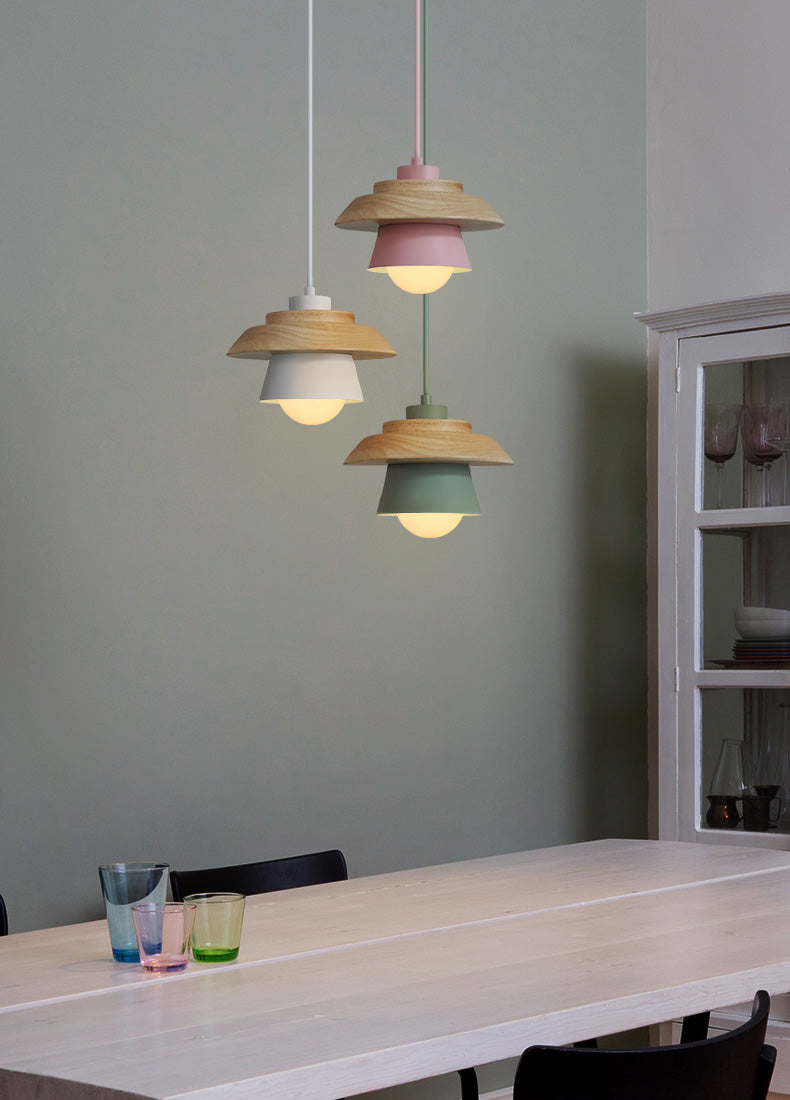 Moderne Nordic Design - Suspension en Bois Scandinave
