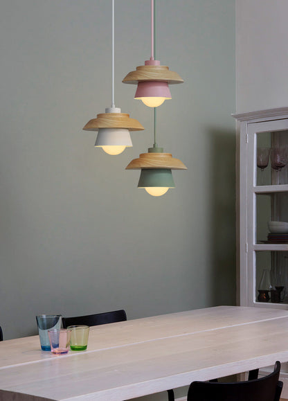 Moderne Nordic Design - Suspension en Bois Scandinave