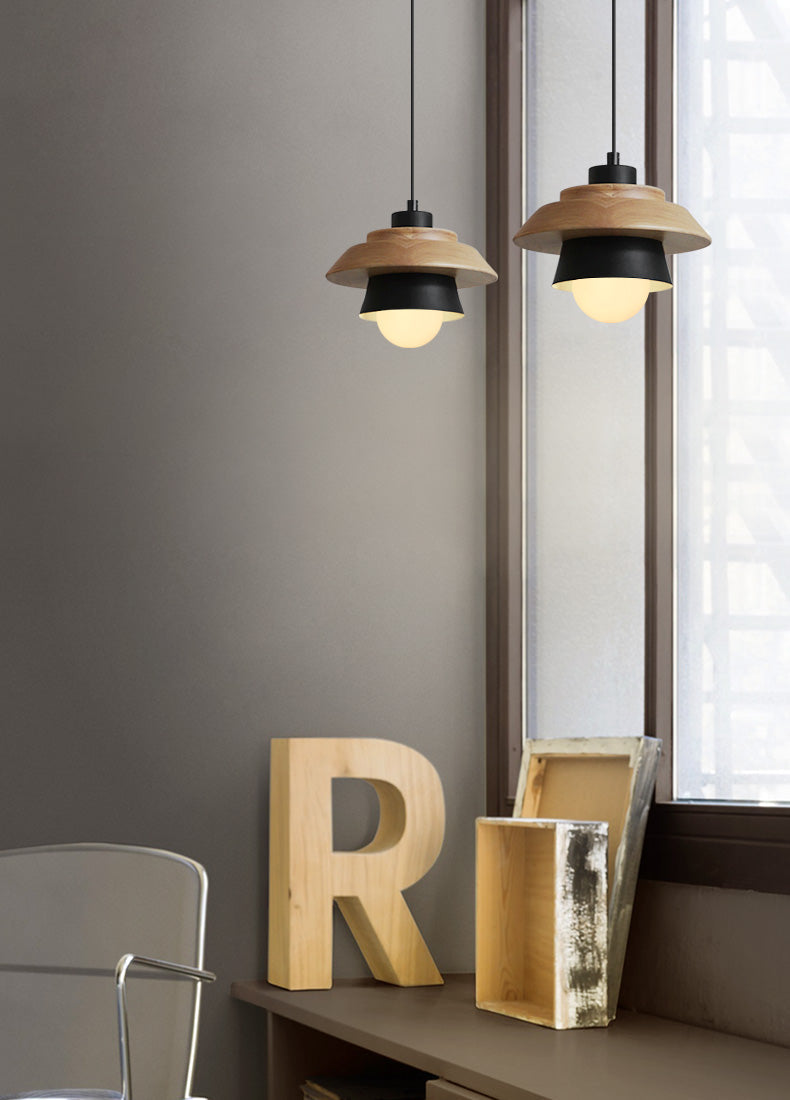Moderne Nordic Design - Suspension en Bois Scandinave