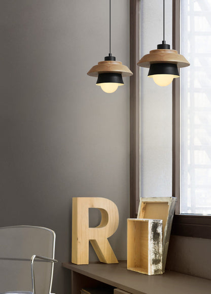 Moderne Nordic Design - Suspension en Bois Scandinave