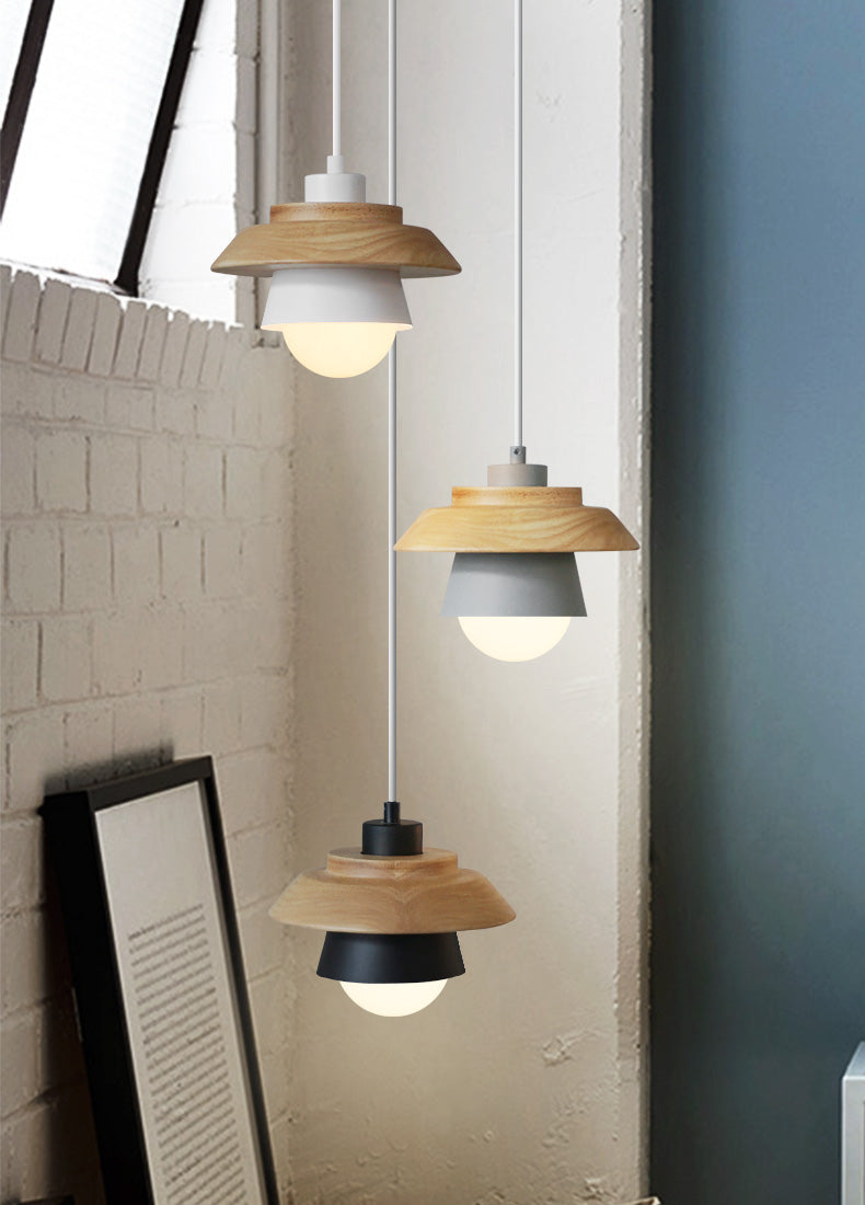 Moderne Nordic Design - Suspension en Bois Scandinave
