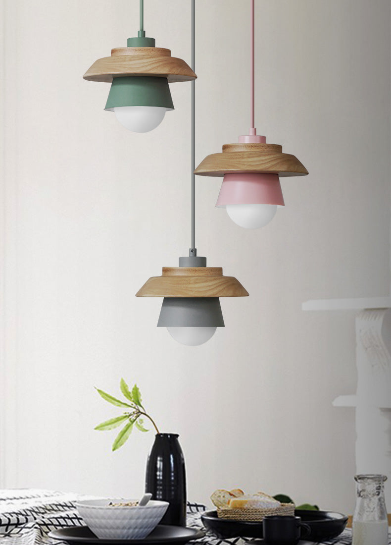 Suspension Moderne Scandinave en Bois Naturel
