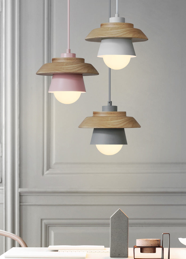 Moderne Nordic Design - Suspension en Bois Scandinave