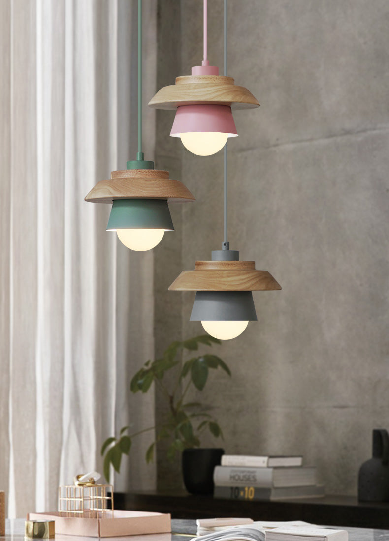 Suspension Moderne Scandinave en Bois Naturel
