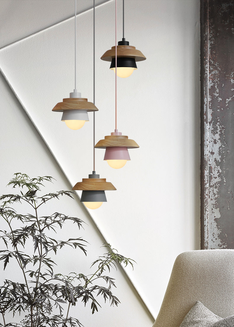 Suspension Moderne Scandinave en Bois Naturel
