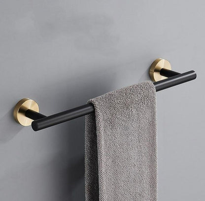 Accessoires Salle de Bain Inox – Noir & Or Brossé
