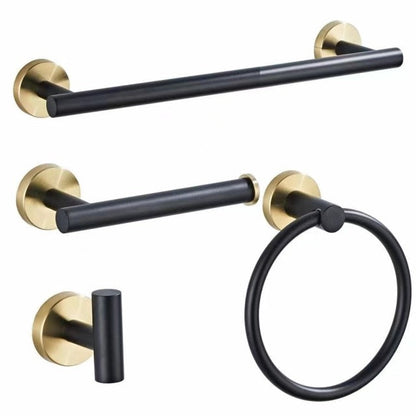 Accessoires Salle de Bain Inox – Noir & Or Brossé