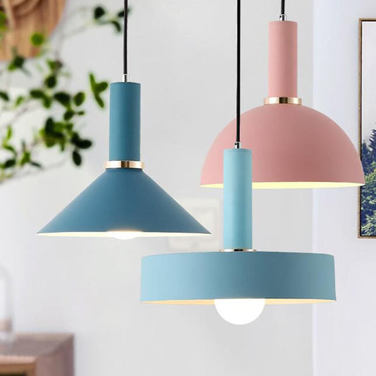 Suspension Style Nordique, Métal Peint, LED, Ø25cm