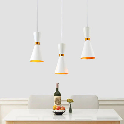 Suspension Moderne Cuisine Aluminium Blanc & Doré