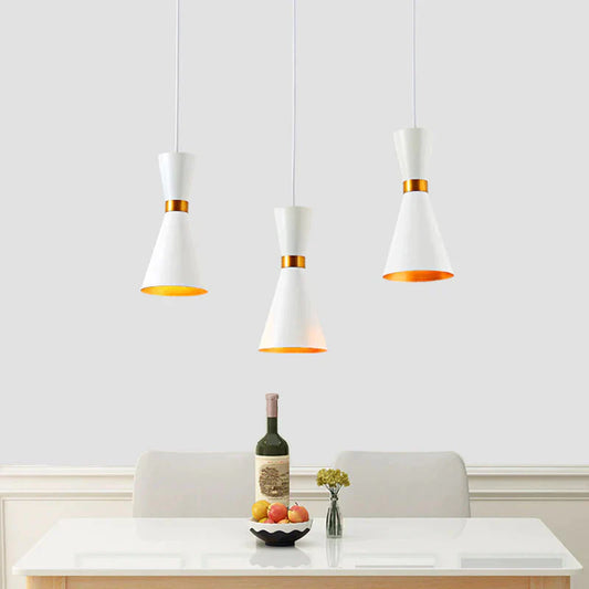 Suspension Moderne Cuisine Aluminium Blanc & Doré