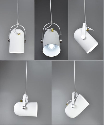 Suspension Nordique, Abat-Jour Incliné, Aluminium, Cordon 47cm