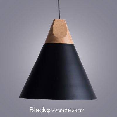 Suspension LED Bois et Aluminium en Forme de Cône - Élégance Moderne et Design Unique