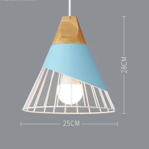 Nordic – Suspension en Métal Coloré et Bois aux Formes Modernes