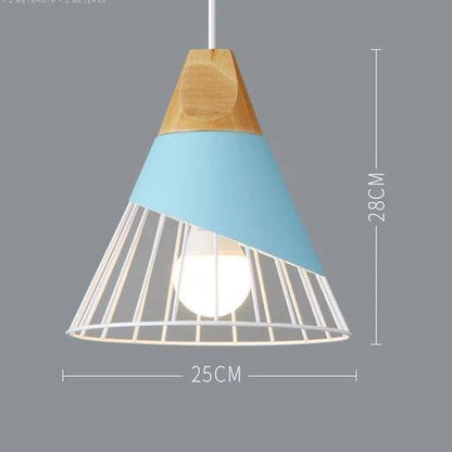 Nordic – Suspension en Métal Coloré et Bois aux Formes Modernes
