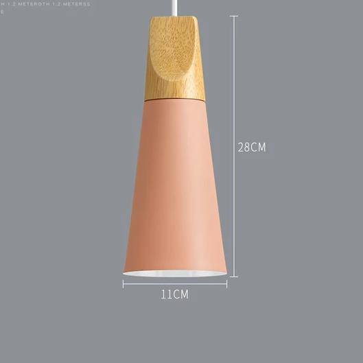 Nordic – Suspension en Métal Coloré et Bois aux Formes Modernes