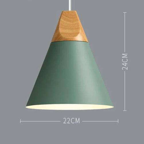Nordic – Suspension en Métal Coloré et Bois aux Formes Modernes