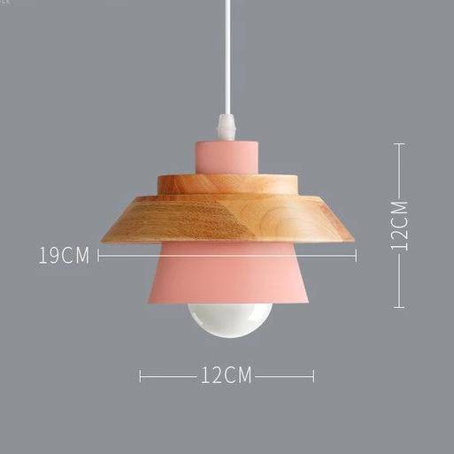 Nordic – Suspension en Métal Coloré et Bois aux Formes Modernes