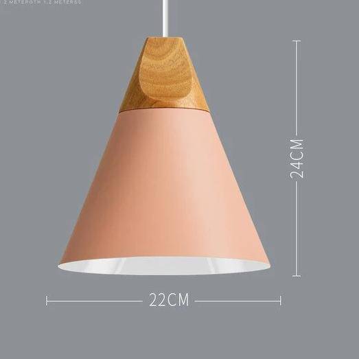Nordic – Suspension en Métal Coloré et Bois aux Formes Modernes