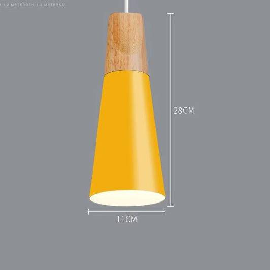 Nordic – Suspension en Métal Coloré et Bois aux Formes Modernes