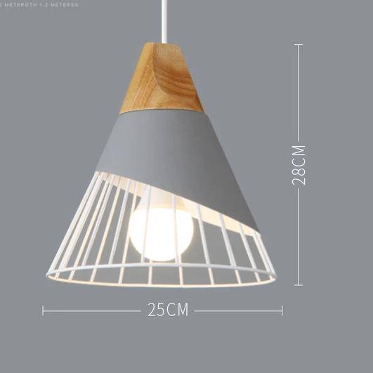 Nordic – Suspension en Métal Coloré et Bois aux Formes Modernes