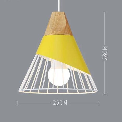 Nordic – Suspension en Métal Coloré et Bois aux Formes Modernes