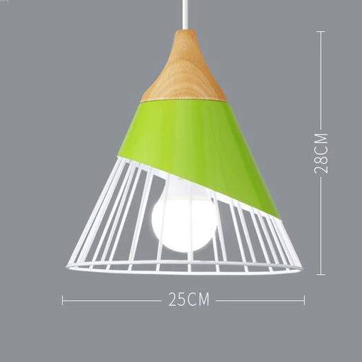Nordic – Suspension en Métal Coloré et Bois aux Formes Modernes